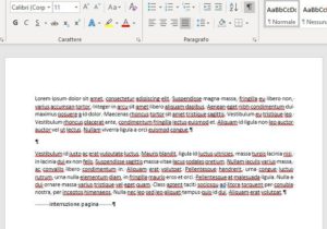 Interruzione di pagina in Microsoft Word